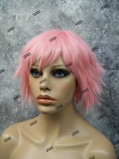 Peluca Cosplay Rosa Emplumada Peluca Vanguardista Capas Peluca Cómic Anime Pixie Hada Superhéroe