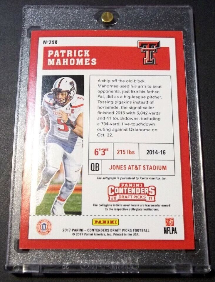 Patrick Mahomes Auto Rc 2017 Contenders DP Rookie Patrick Mahomes II Autograph view 6