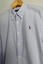 Ralph Lauren Boys Light Blue Button Down Oxford Slim Fit Size 12