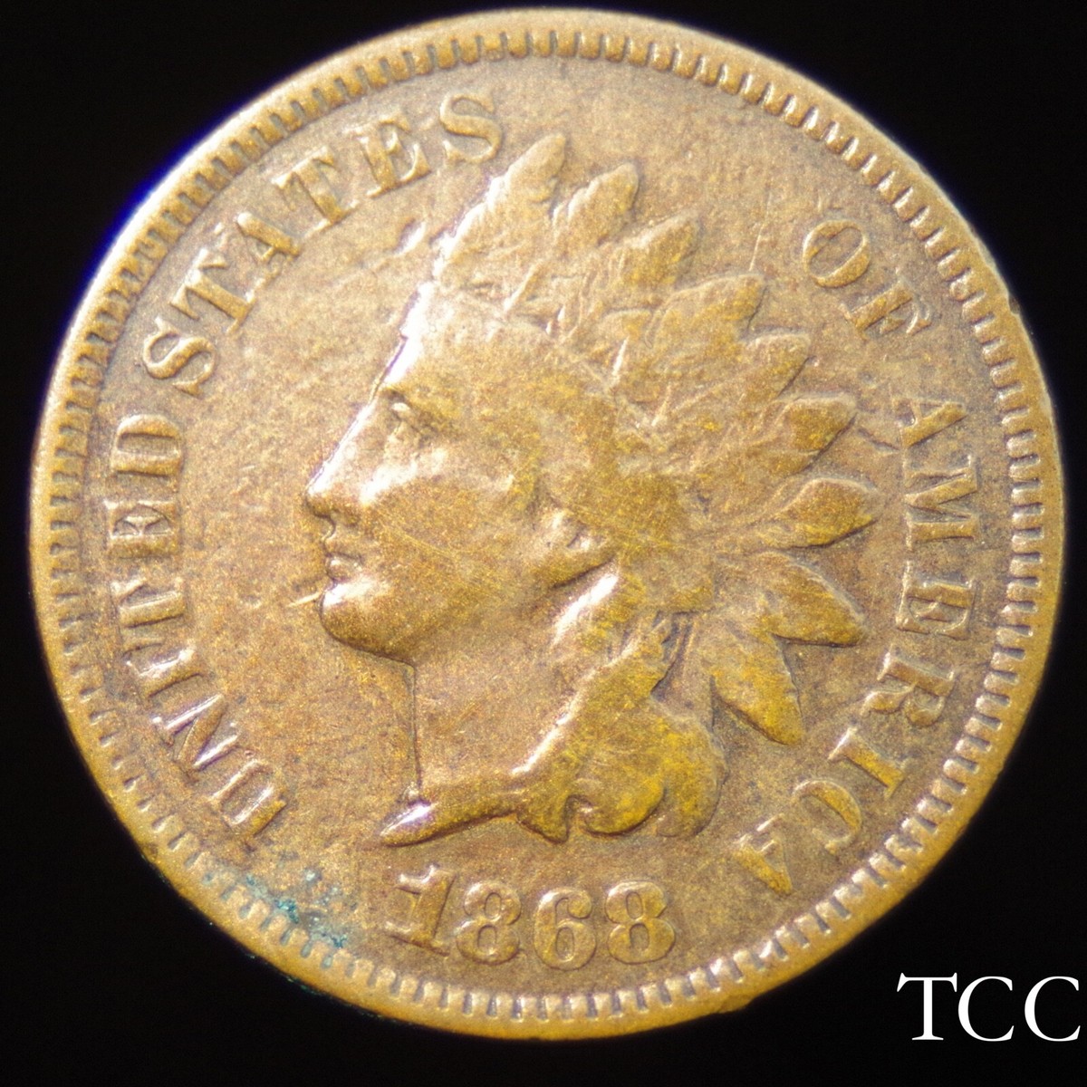 1868 INDIAN HEAD CENT ~ SCARCE DATE PENNY 1c COIN ~ FREE SHIPPING