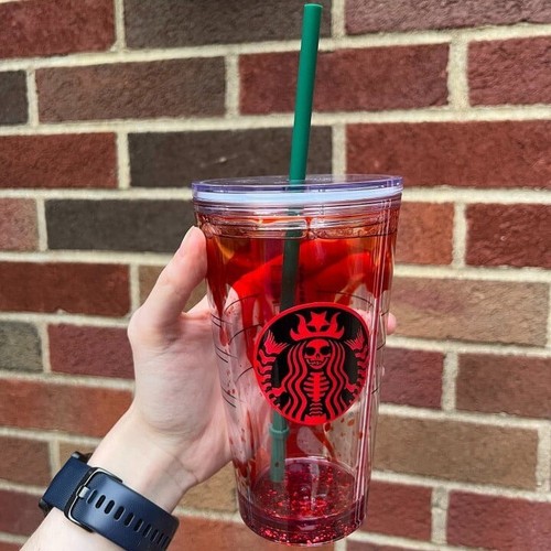 New Halloween Liquid Filled Blood Water Cup Drip Blood Design 15 Oz Plastic Cup