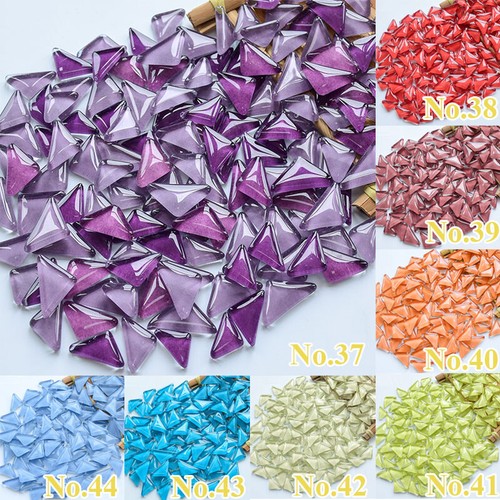 200g Couleur Teinté Acrylique Verre Mosaïque Vitrifiée Mini Vrac Tuile DIY Tissu - Afbeelding 49 van 79