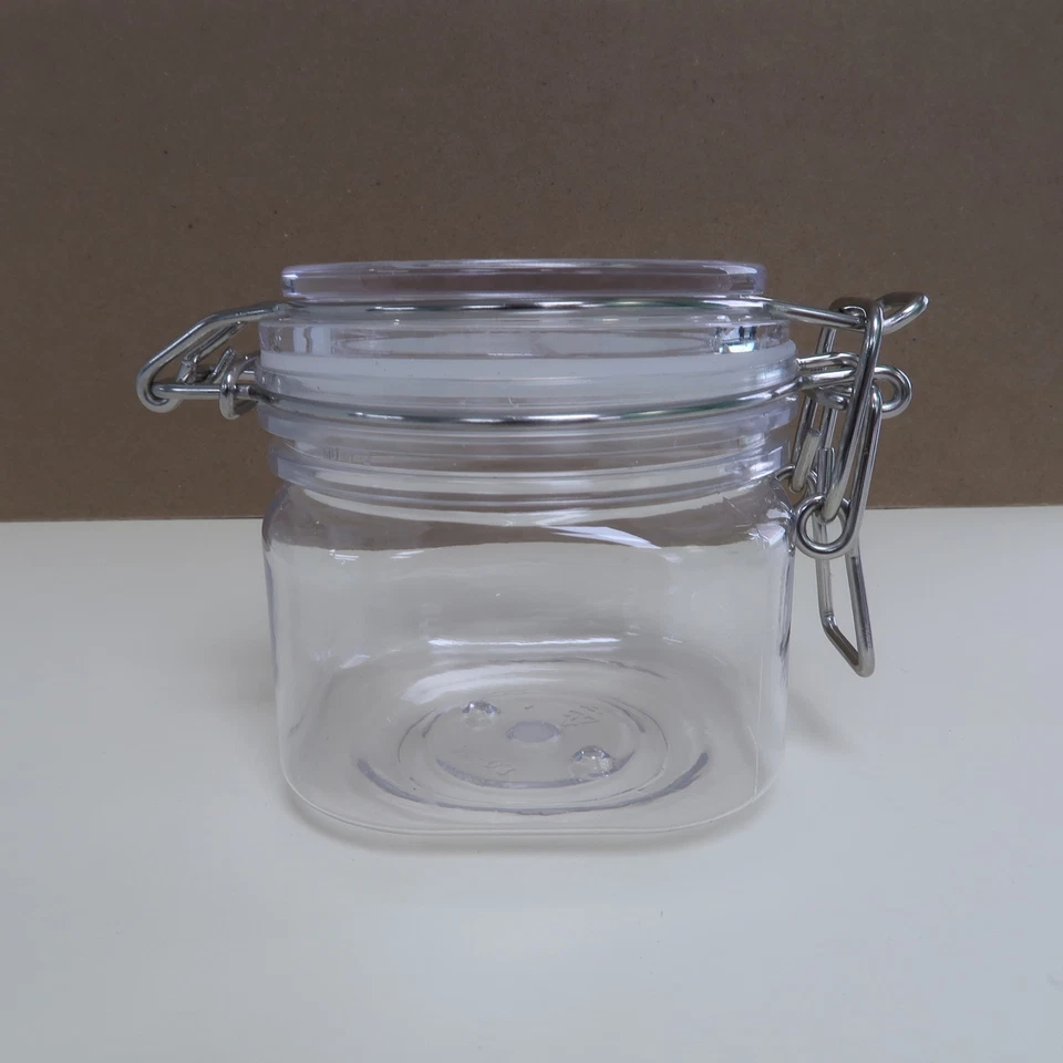 *OFERTA DE VERANO* Frascos de almacenamiento de plástico duro transparente con tapas 6,5 oz (paquete de 6) Foto 3 de 4