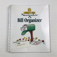 Day-Timer Navigator Bill Organizer 11” 11224 Vintage 2000 Spiral Wire Sealed