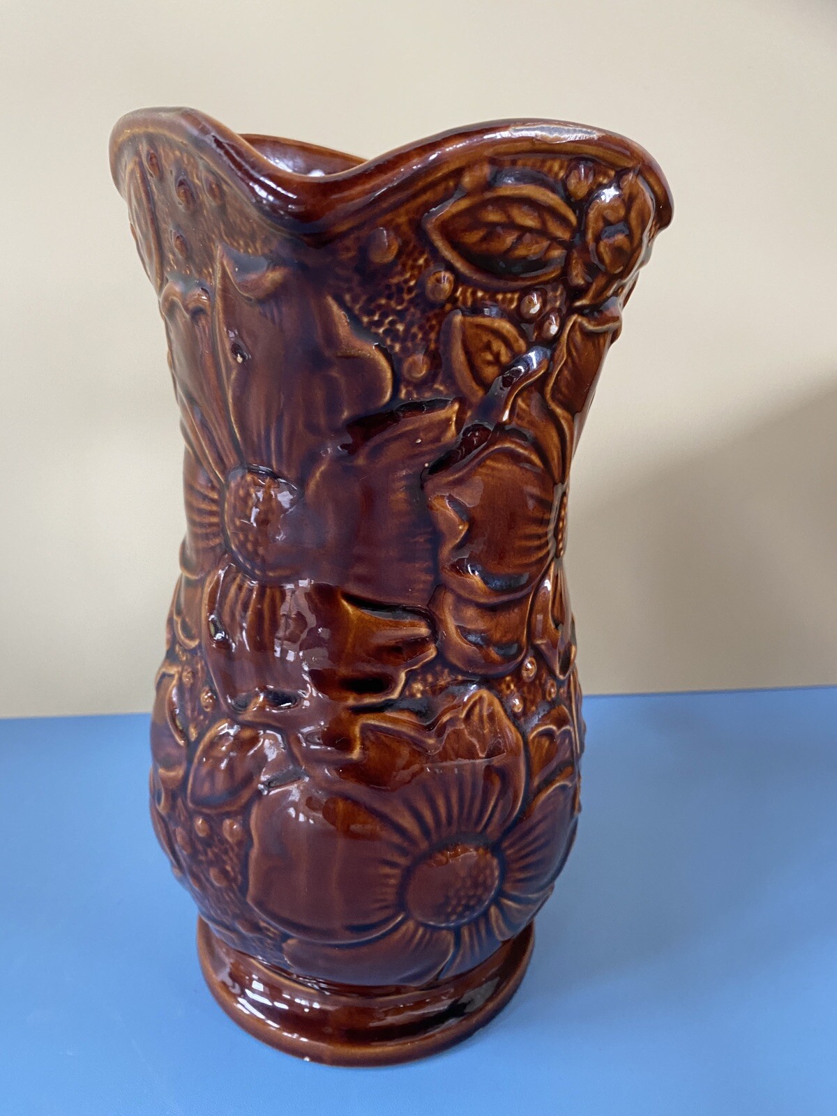 Vintage Brown Glazed Kensington Ware 'Sunflower' Vase/Jug eBay