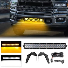 for Ram 2500/3500 19-24 Amber/White Strobe 22'' Light Bar Bumper Mounting Kit