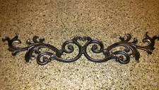24.2 inches, Cast Iron, Leaf, Topper, Wall Plaque, Pediment, Tuscan, Old World