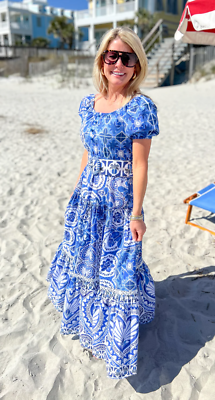 sachin and babi light blue dress FARM Rio Vacation Dresses