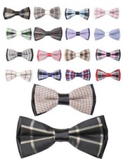 Boys Adjustable Pre-Tied Checkered Wedding Prom Bowtie in Multicolor