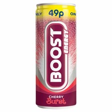24 x Boost Energy CHERRY BURST Drink 250ml Fitness Red Bull FREE DELIVERY
