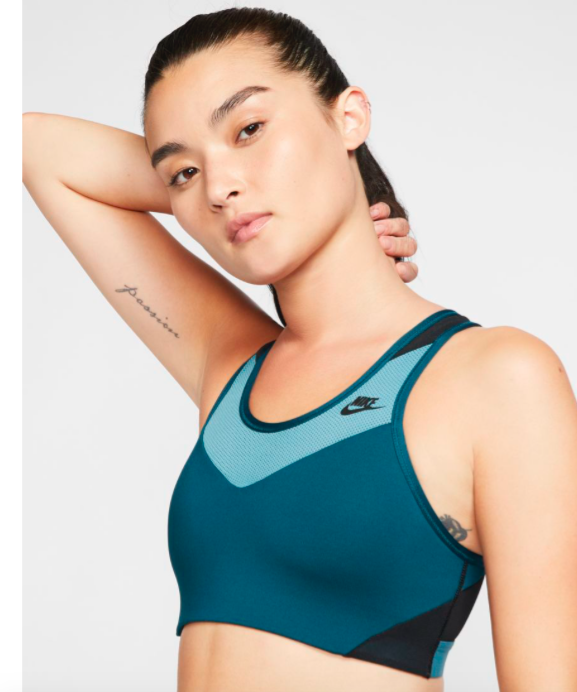 NIke Women's Athletic Swim Sport Bra Bikini Top, White/Pink/Black, XS, S, L, XL