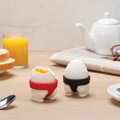 2pcs Japanese Sumo Egg Cups Silicone Egg Holders Kitchen Gadgets Meal