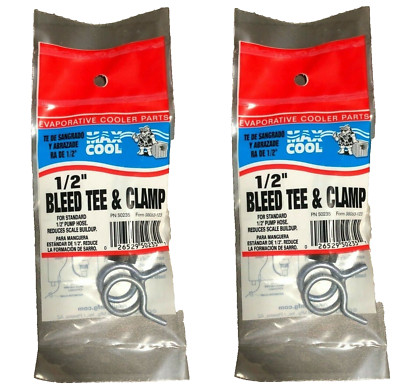Dial 50235 1/2'' Bleed Tee & 2 Pump Hose Clamps by MAX COOL (Lot of 2) *