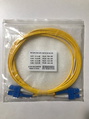 SC-SC SM Single Mode Duplex 10ft 3m Patch Cord