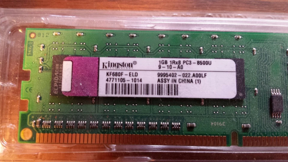 1 GB1rx8 pc3-8500u Kingston  - Image 2 of 2