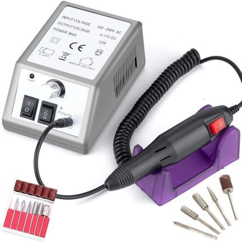 Profi Nagelfräser Elektrisch Nagelfeile Set Pediküre Maniküre Nail Art 6 Bits - Bild 2 von 4