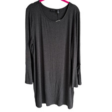 NWT MERCER & MADISON Charcoal Gray Long Flared Sleeve Ladies Dress, L