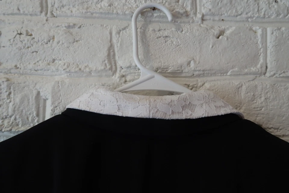 Maxi Vestido Vintage Años 80 Miss Dorby Estilo Gótico Cuello Encaje Marinero Bibliotecario Foto 2 de 4