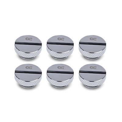 Alphacool Icicle Screw Plug G1/4'' Fitting, Chrome, 6-pack