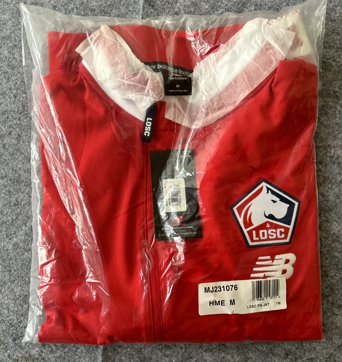 New Balance Lille OSC Pre Game Jacket Red NWT Sealed Soccer Zip