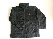 RALPH LAUREN BOYS HOODED JACKET 6 ZIP FRONT LINED LONG SLEEVE BLACK NWT 30