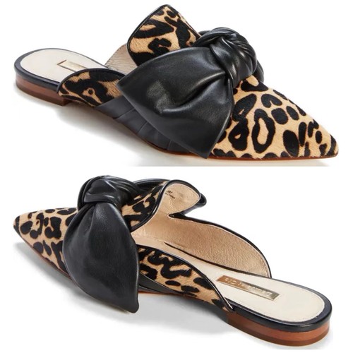 leopard bow mules