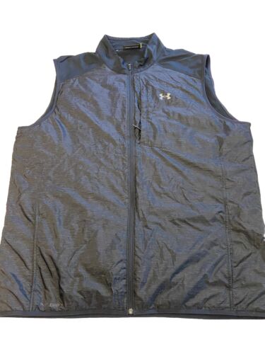 Mens UNDER ARMOUR Black Zip Up Insulated Infrared Storm Vest Sz 3XL