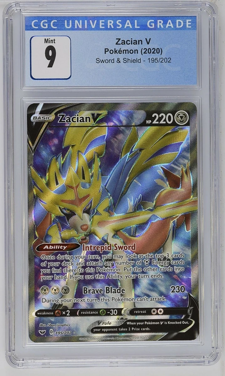 Pokemon Card Zacian V 195/202 Sword Shield PSA 9