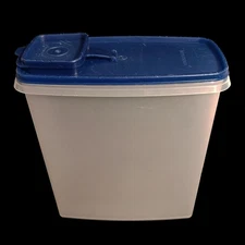 Vintage 1980s Tupperware Large Cereal Storer Royal Blue Lid 20 Cup 1588-1 1590-1
