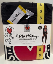 Keith Haring Womens Black Lounge Jogger Set - Size Small - Fast