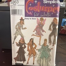 Uncut Sz 14-20 Simplicity 5363 Fairy Gypsy Princess Zombie Pirate Uncut