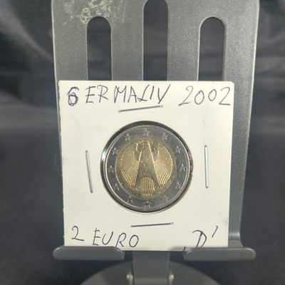 #ad 2002 Germany 2 Euro Coin – Bundesadler Eagle – Mint Mark “D” – Early Issue – EU $14.00