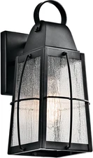 Tolerand 12" Outdoor Wall Light in Textured Black, 1-Light Exterior Wall Sconce