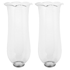 2Pcs Transparent Glass Candle Holders Windproof Hurricane Lamp Covers for Home