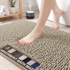 Neater Home Plush Bathroom Rugs 36x24 Thick Chenille Quick Dry 36" x 24", Tan