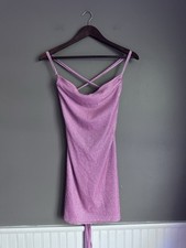 Cider Sparkling Pink Strappy Formal Mini Dress Size: Small