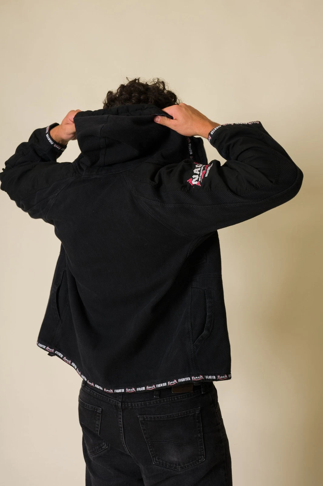 NAGA Fighter Black Flame Logo Zip Grappling Hoodie Jacket Unisex image 11
