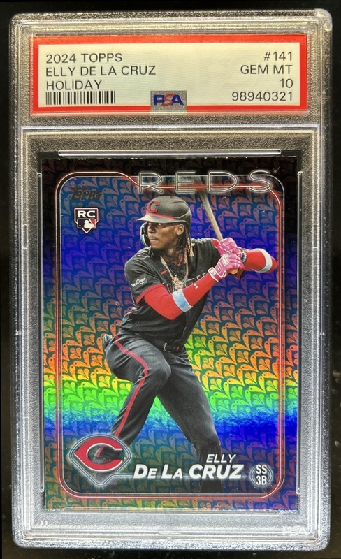 2024 Topps Elly De La Cruz RC Holiday Rookie #141 Reds PSA 10 GEM MINT