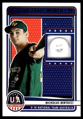 2023 Panini Stars & Stripes NICHOLAS BERTUCCI BUTTON RELIC 4/6 AUSTRALIA U18-NB