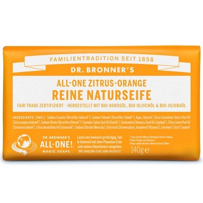Dr. Bronners Reine Naturseife Zitrus Orange   140 g