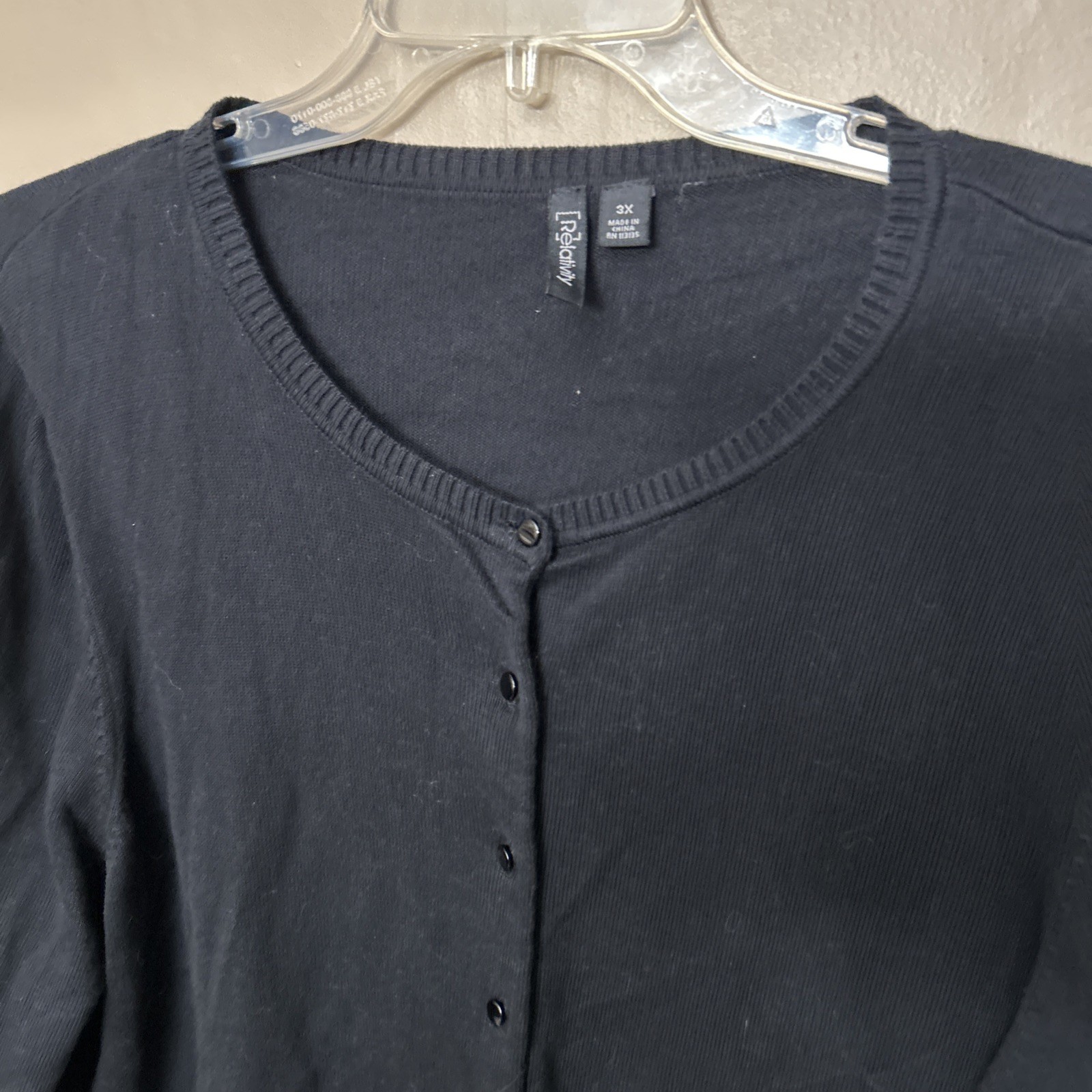 relativity 3X Light Weight Black Button Front 3/4… - image 2