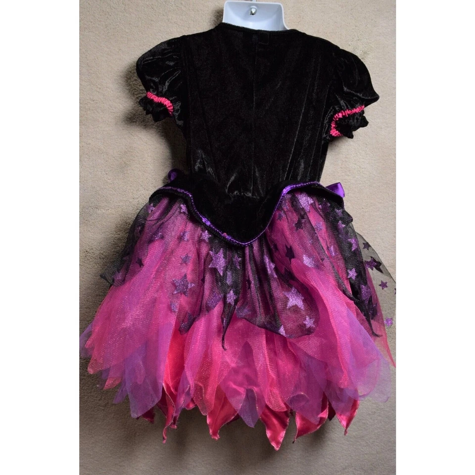Disfraz de bruja negra morada y rosa para niña talla 4-6 falda iluminada disfraces EE. UU. Foto 4 de 4