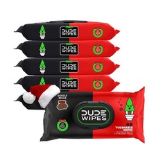 DUDE Wipes - Flushable Wipes Stocking Stuffers - 6 Pack, 288 Count - Dingle Bell