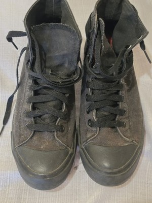 SHOES FOR  CREWS Slip Resistant Women's Black Canvas Sneakers Lace SIZE 7.5