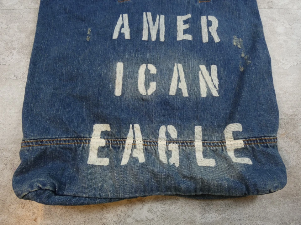 Винтажная сумка-тоут American Eagle Jean синяя джинсовая сумка для переноски через плечо пригородная сумка - Изображение 3 из 4