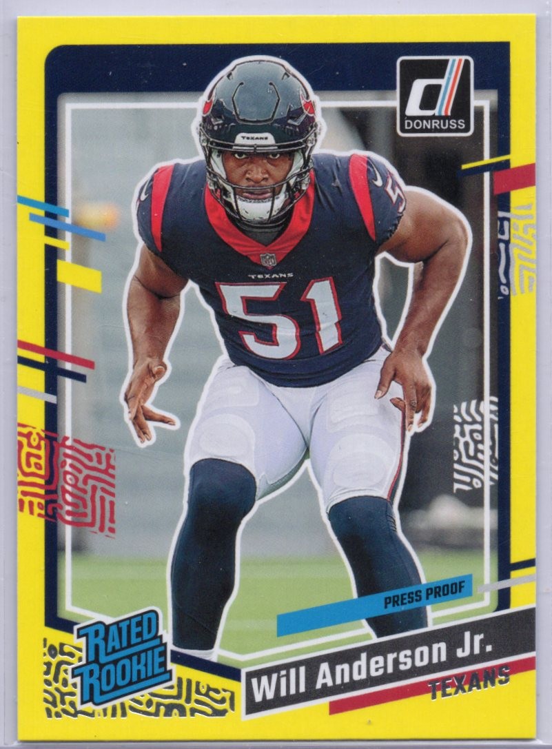 2023 Donruss #342 Will Anderson Jr. Rookie Press Proof Yellow II