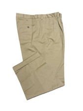 Pantalones de sarga delanteros plisados de ajuste tradicional Lands' End para hombre 29" entrepierna nuevos sin etiquetas