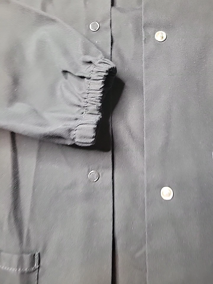 Scrubzone By Landau Unisex Black Long Sleeve Notch Collar Lab Coat Size: XS - Image 4 of 4