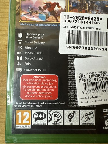 IMMORTALS FENYX RISING Microsoft XBOX ONE série X Neuf Scellé FR - Imagen 6 de 11