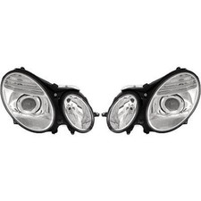 Design Scheinwerfer Set klarglas/chrom FACELIFTOPTIK XENON für Mercedes W211 02